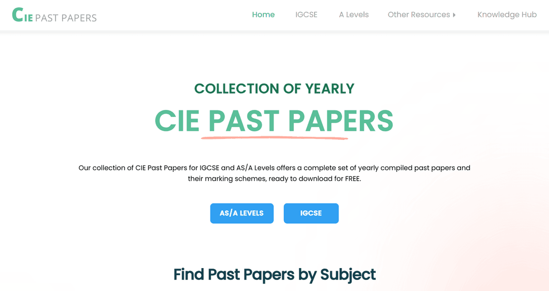CIE Past Papers Preview